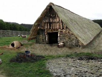 Reconstitution d'une station néolithique, telle qu'il en existait dans le Brabant Wallon, il y 5500 ans